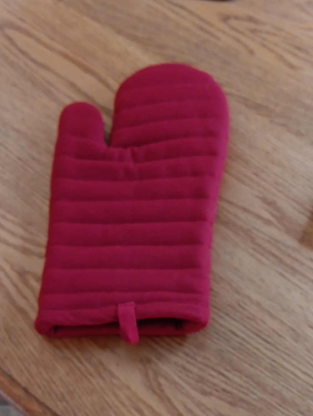 Quilted Red Oven Mitt